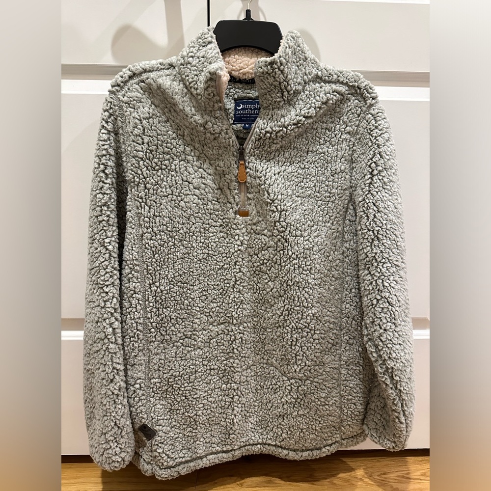Simply Southern Sherpa Quarter Zip Pullover - Size Medium